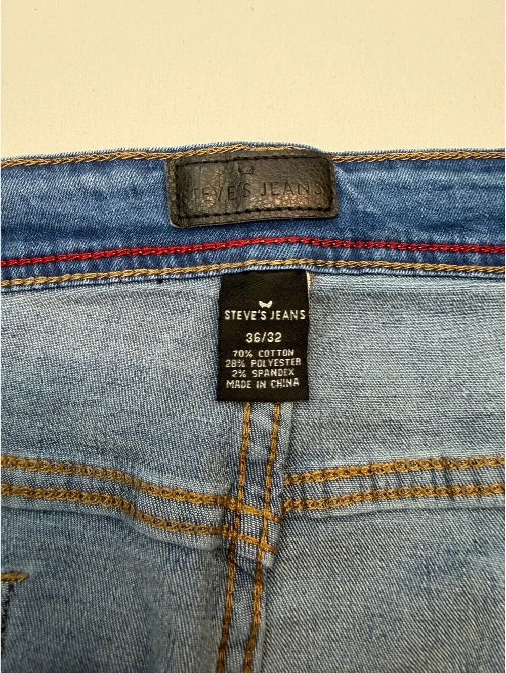 Steve's Jeans Men's Jeans Bootcut Low Rise Medium Wash Solid Size 36/32 Blue
